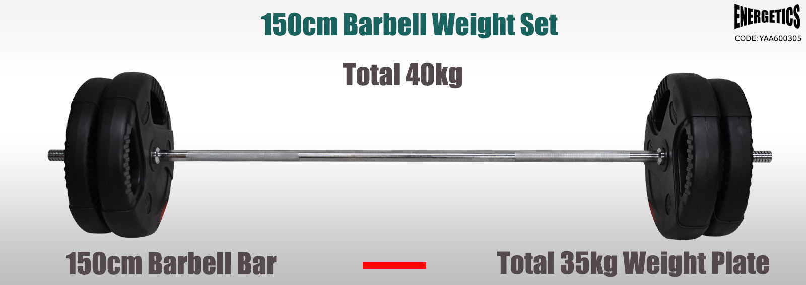 40kg 150cm Barbell Bar Weight Set Double Handle Weight Plate