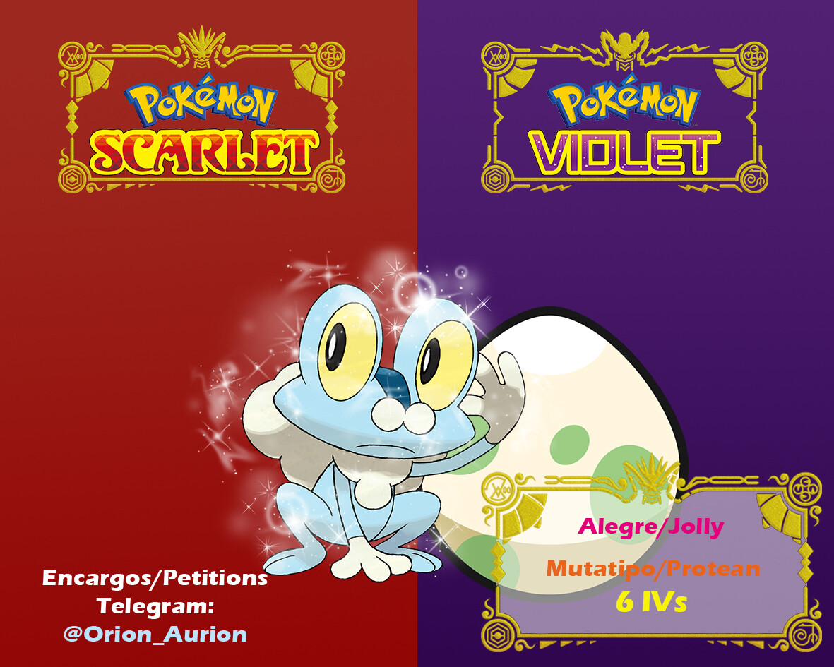 Huevos Froakie Pokémon SHINY 6IV - Scarlet/Violet FAST DELIVERY