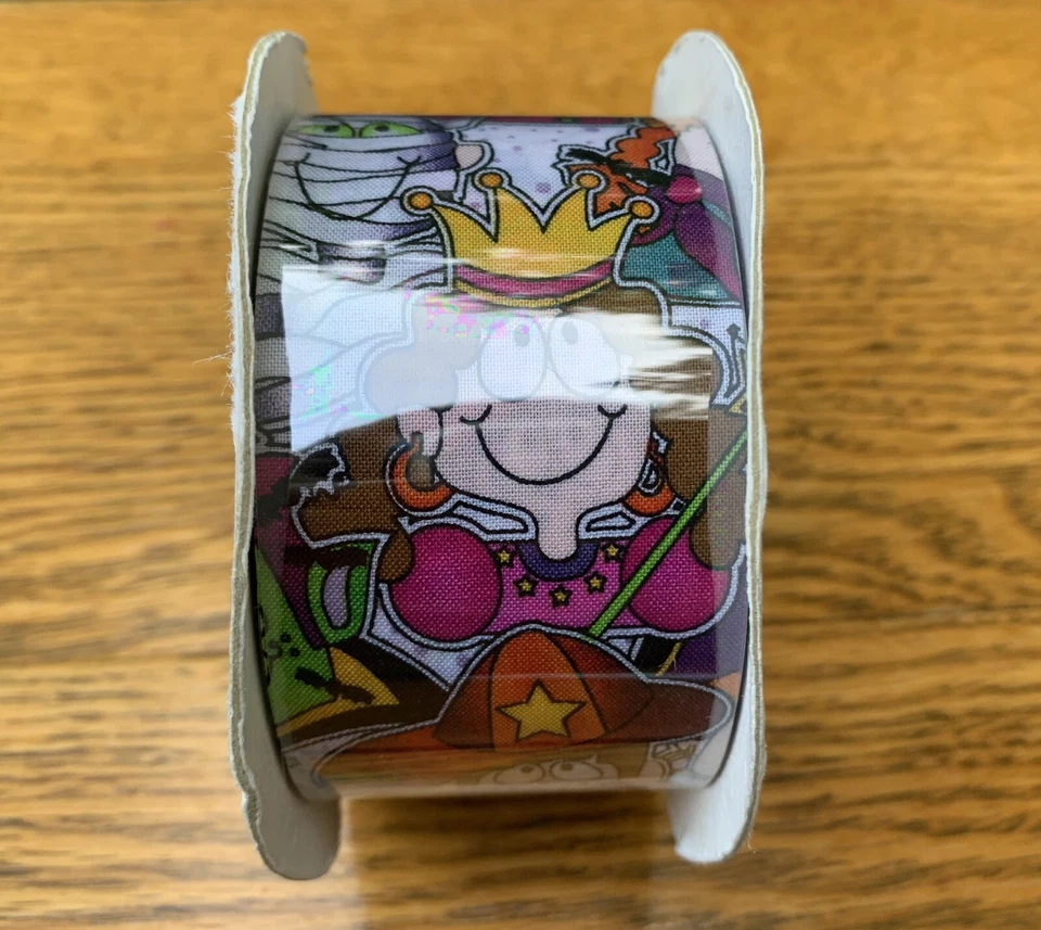 Multi-Color Kid’s Halloween Costumes 2” Cotton Fabric Craft Floral Ribbon: 20 Yd - Image 3 of 4