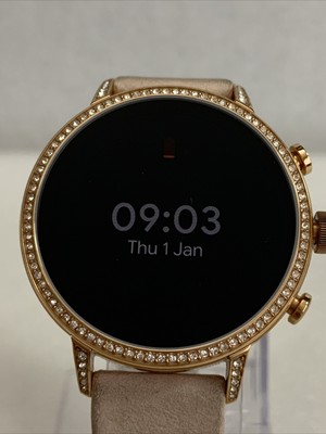 Fossil Gen 4 Smartwatch Venture HR Swarovski Rose Gold Pink Leather FTW6015  | eBay