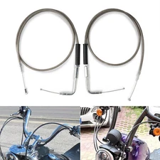 Stainless Steel Throttle and Idle Cable Set fits Harley Davidson 42" 56579-02A