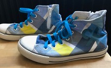 💙 CK COLOR KIDS Chucks Turnschuhe 35 👟 blau gelb Stoff wie NEU