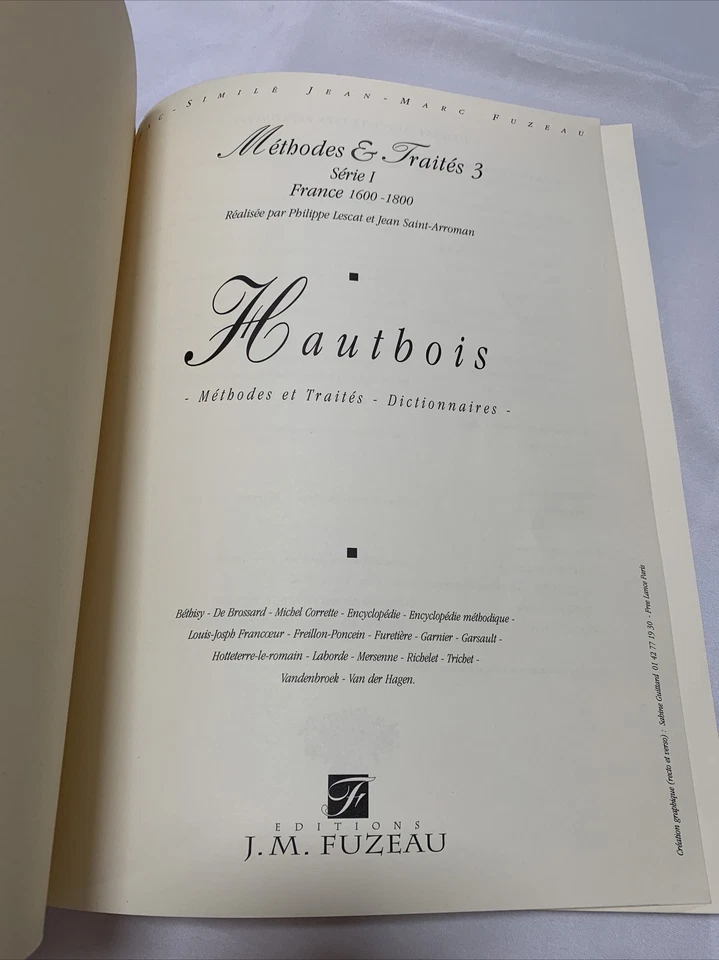 Methods & Treatises Oboe France 1600 - 1800 Series I Hautbois Fuzeau - Image 3 of 4