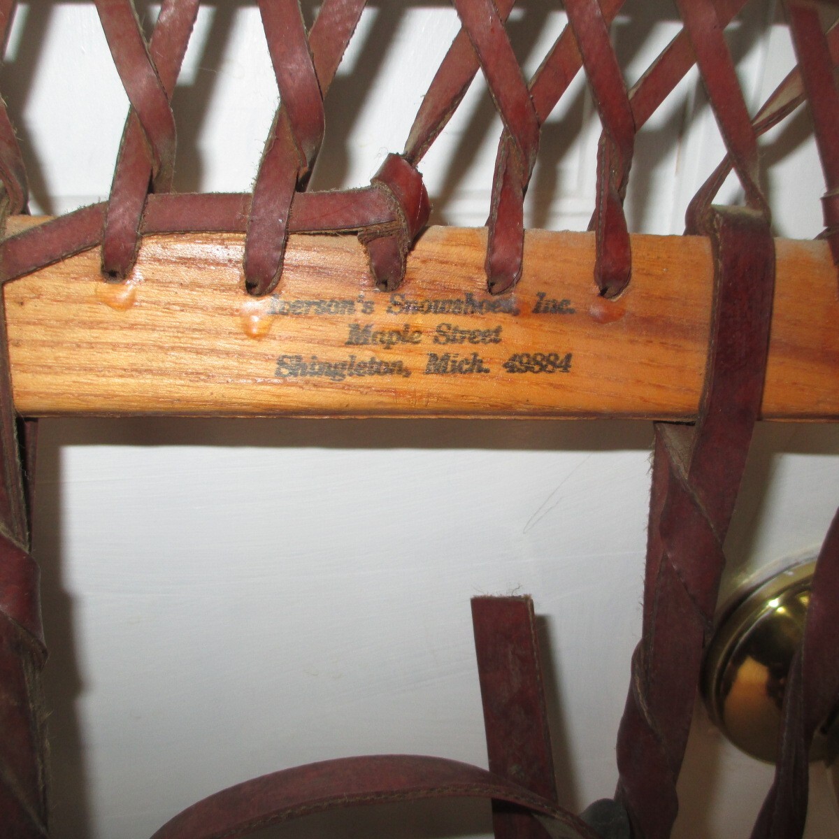 Vintage Iverson Alaskan Snowshoes 10x56 With Bindings Wood and Leather