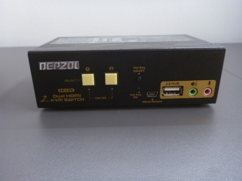 DEPZOL HDMI KVM Switch Dual Monitor 2-Port 4K Maus & Tastatur top Zustand OVP - 第 2/5 張圖片