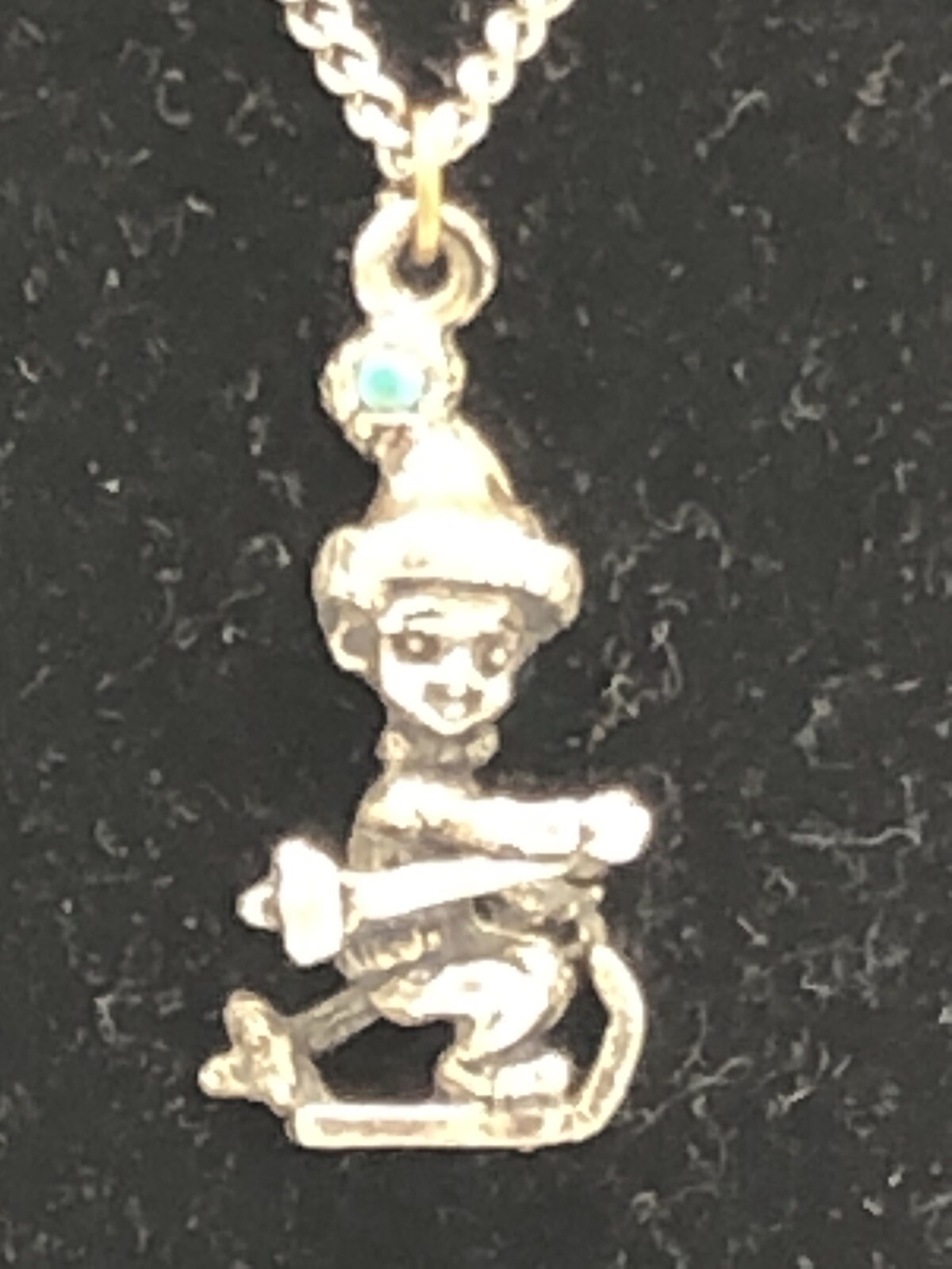 Silver Tone Skiing Elf/Pixie Necklace - image 2