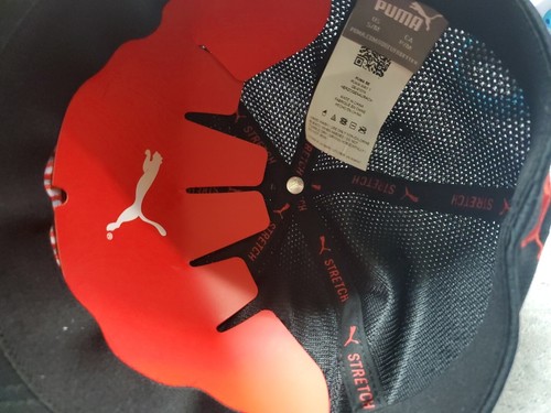 Men's Black/Red Logo Puma Stretch Fit Small/Medium Hat! New - Picture 7 of 9