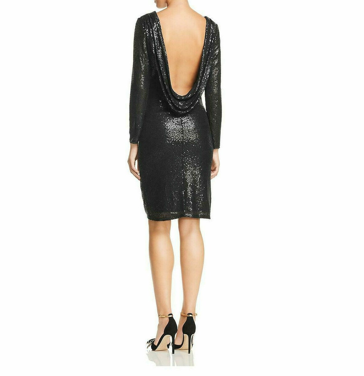 tadashi shoji black sequin dress Tadashi Shoji Womens Sequined Open Back Cocktail Dress, Black