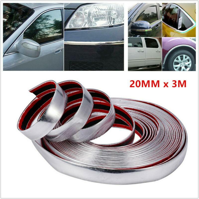 3M Chrome Car Truck DIY Moulding Trim Strip For Grille Window Door Bumper Silver