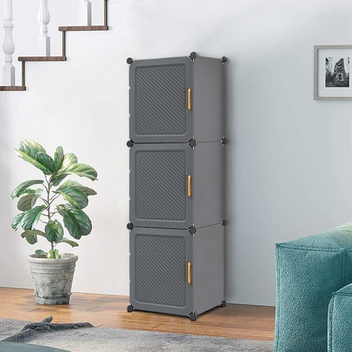 Plastic Shoes Rack With Door Corner Storage Shelf Organiser Box Cabinet Home - Picture 6 of 30