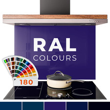 RAL 5000 5001 5002 5003 5004 Blue Sapphire Ultramarine Glass Splashback ANY SIZE