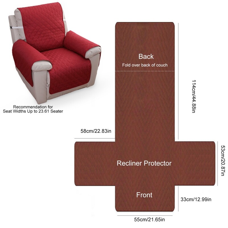 Recliner Sofa Chair Cover with NonSlip Strap Couch Cover Pet Protector