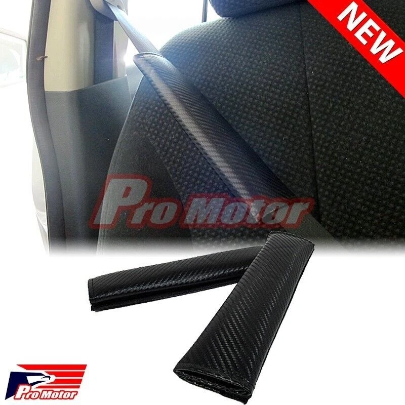 4 x Funda de cinturón de seguridad universal de fibra de carbono almohadilla para el hombro cojín protector seguro z Foto 3 de 4
