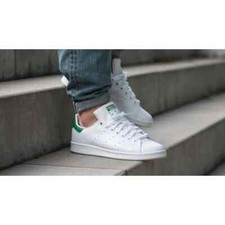 Mens Adidas Stan Smith Leather Trainers - White/Green - UK SIZE 8 - M20324.