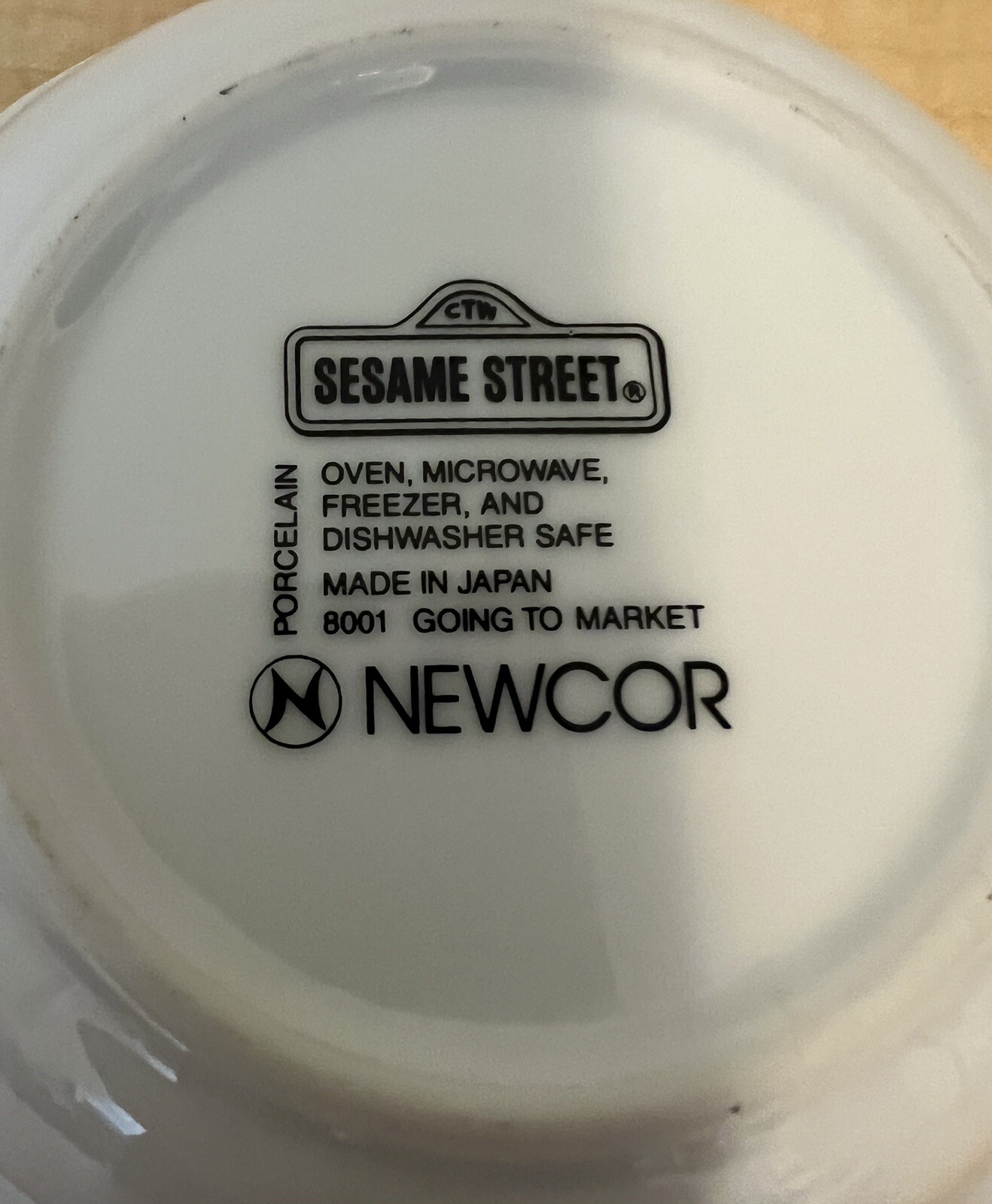 Newcor SESAME STREET Going to Market FARM  2 Piece Childs Dish Set Plate & Bowl