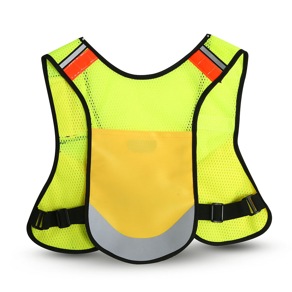 Yellow)Night Sporting Reflective Cycling Running Vest Hiking