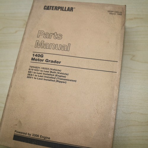 CAT Caterpillar 140G Motor Grader Parts Manual Book catalog list 72V