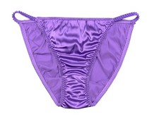 Classic Satin String Bikini Purple 2XL