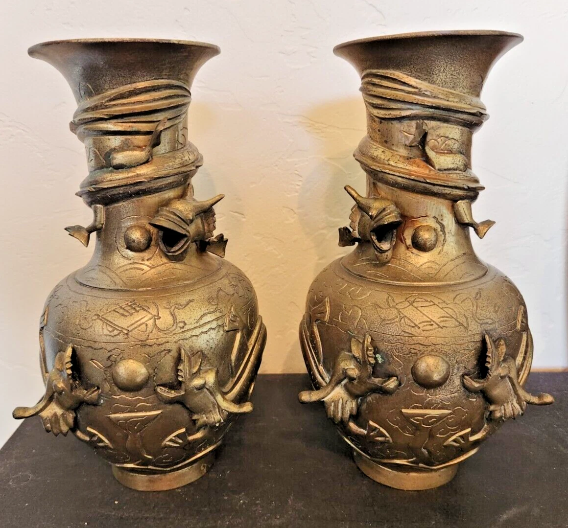 黄铜中国花瓶1900-1940 | eBay