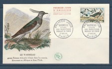 enveloppe  1er jour  nature    faune oiseau  vanneau  75  Paris    1960