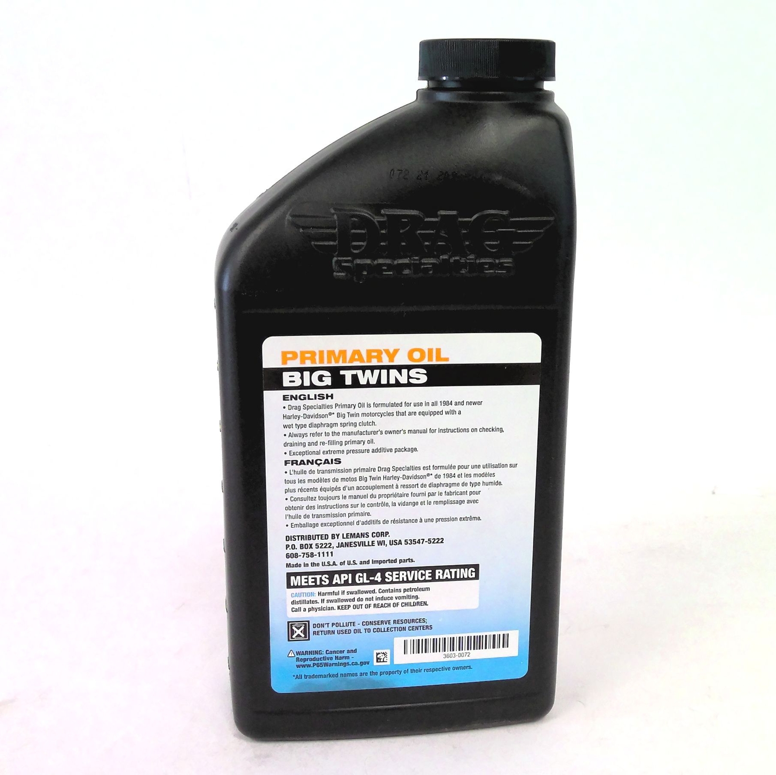 Drag 1984up Harley PRIMARY Oil Big Twins High-Performance Mineral 1Qt 3603-0072