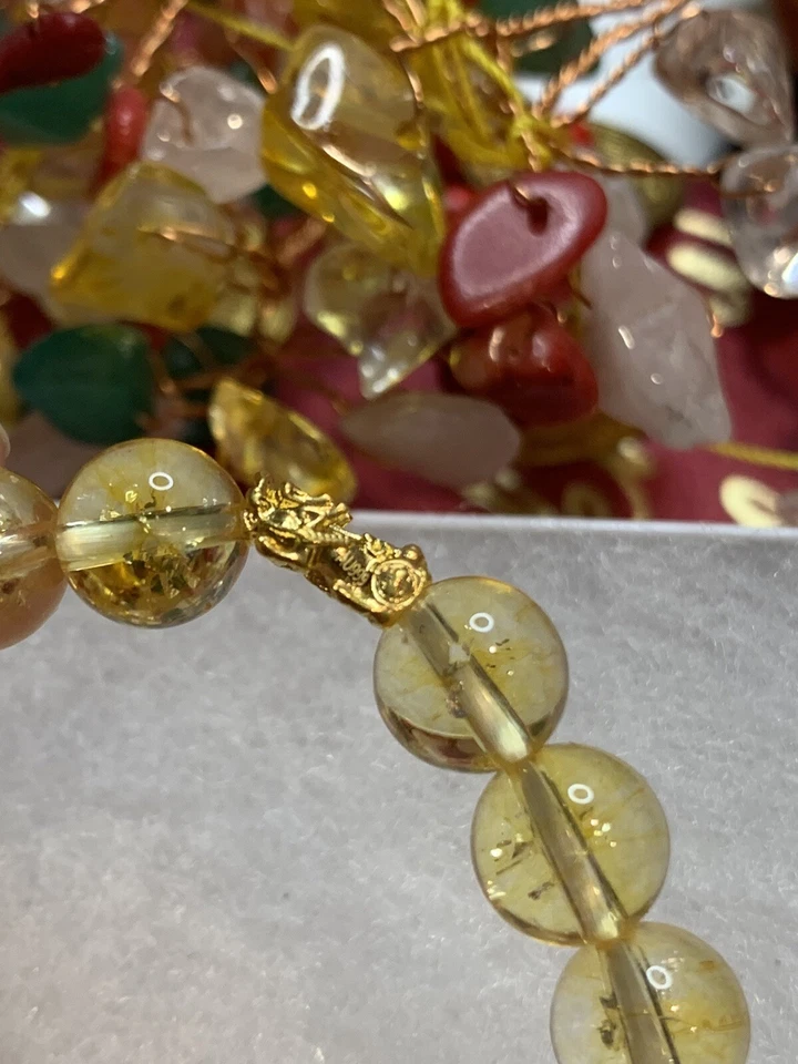 Natural 10MM 24K Real Gold Citrine Pixiu - Image 2 of 4