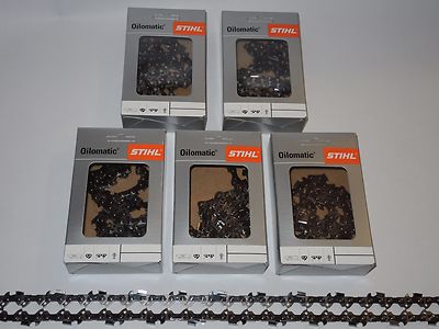 5x Original Stihl Sägekette 25 cm 1,3  3/8'' P Picco Super 40 TG VOLLMEISSEL PS