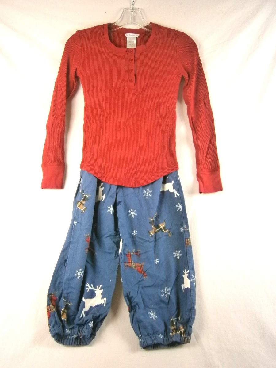 Company Store Teen Flannel Pajamas Reindeer Small 137A 10543 | eBay