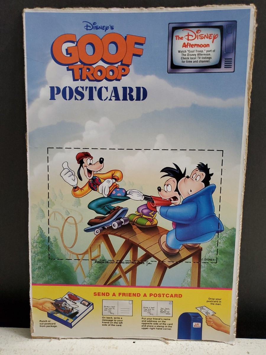 Vintage 1992 Disney TV Goof Troop The Race Is On Postcard UNUSED