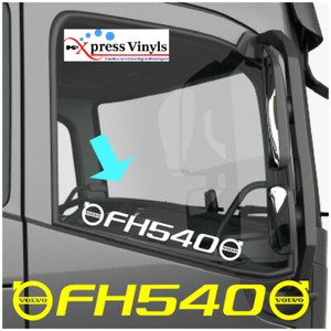 Volvo FH500 Window Decals X2 - Custom Cab Stickers For Trucks, Choose Any Colour 9 thumbnail image