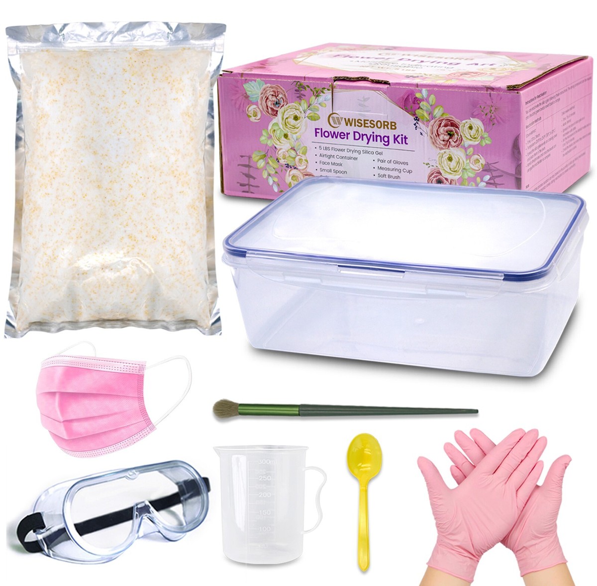 5lbs Silica Gel Silica Sand Flower Drying Kit with Airtight