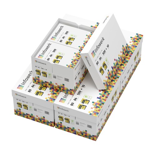 Druckerpapier Kopierpapier 25000 Blatt A4 80g Hochweiß PEFC-Zertifikat Infowerk - Photo 2/4