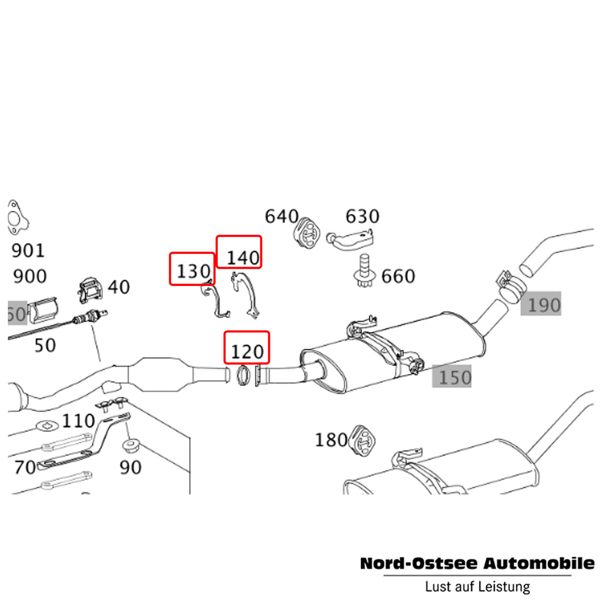 Original Mercedes-Benz Auspuffschelle mit Dichtung A-B-Klasse W169 