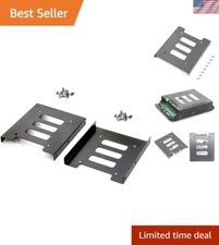 Efficient 2.5" to 3.5" SSD Mounting Brackets - 2 Pack Metal Adapters for PCs