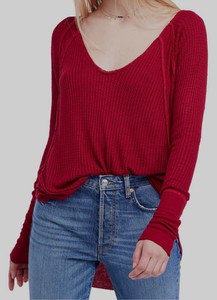 red long sleeve thermal top