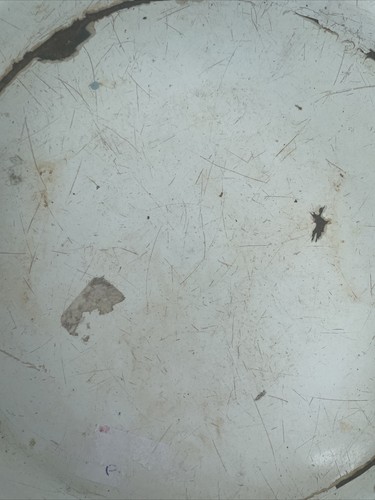 Lotto di 2 ciotole lavabo vintage smaltate bianche con bordo rosso - Foto 8 di 14