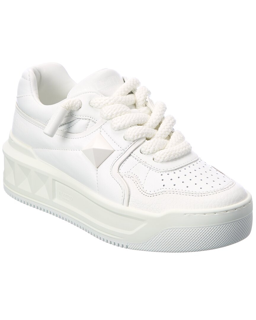 Valentino Roman Stud Leather Sneaker Womens White 40