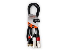 Image of 2 x Male XLR to 2 x RCA Gold Phono Plug Twin Lead / Audio Signal Patch Cable