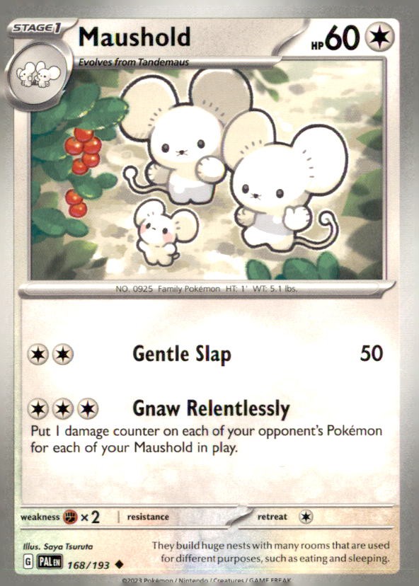 Pokemon Maushold 168/193 Paldea Evolved Non Holo