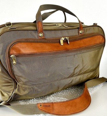 HARTMANN LUGGAGE Weekender Carry On Duffel Bag Leather Multi Pocket Vintage NICE
