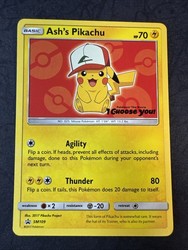 Ash's Pikachu SM109 Sun & Moon Black Star Promo