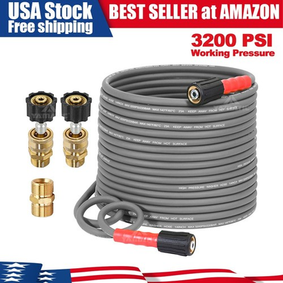 #ad YAMATIC Flexible Pressure Washer Hose 3200 PSI 1 4quot; Kink Resistance $37.99