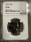 1963 Franklin Half Dollar 90% SILVER, NGC Graded PROOF 67