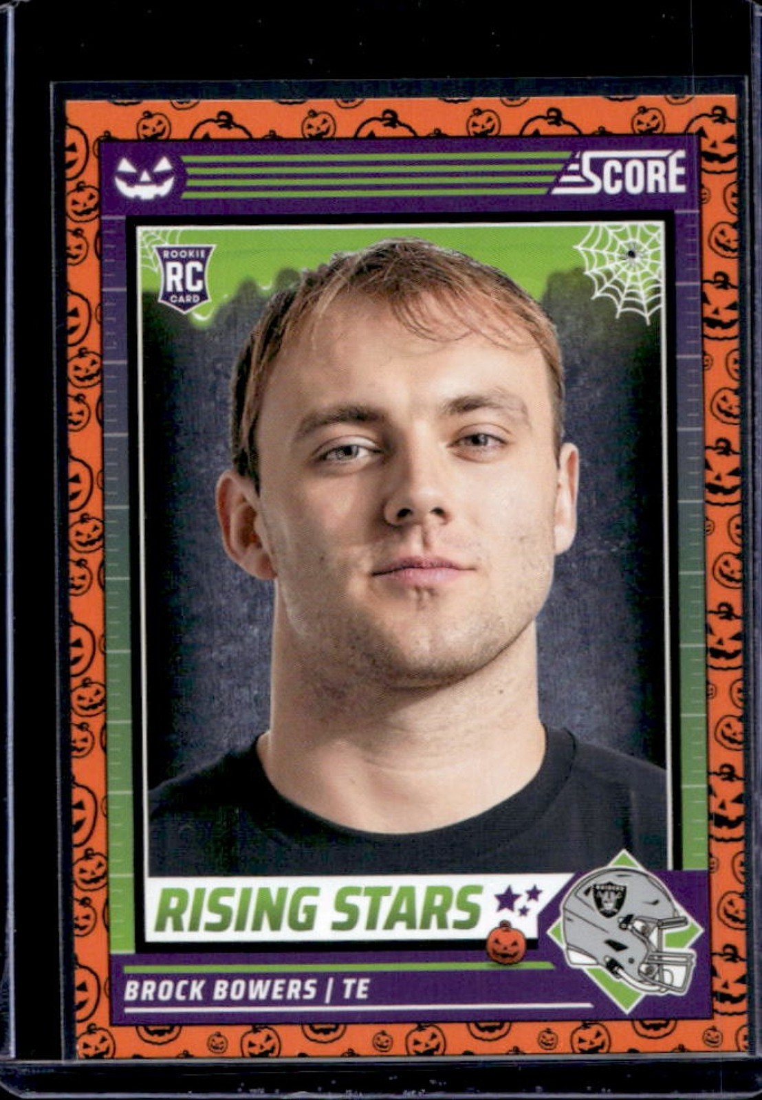 2024 Panini Score A Treat Brock Bowers Rising Stars RC Orange Pumpkin #8 Raiders