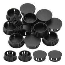 Plastic Hole Plugs, 55 Pcs 1"(25mm) Round Plastic Hole Caps, Black