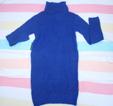 Express Women's Turtle Neck Knit Mini Sweater Dress Bright Blue size XS NWT