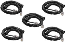 5 Pack 6Ft Uncoild /1.1 FT Modular Coiled Telephone Handset Cord for Telephone/H