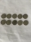 10 SILVER ROOSEVELT DIMES RANGING FROM 1947 D 1960 D 90% SILVER COIN LOT.