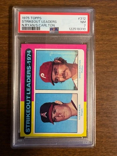 1975 Topps Strikeout Leaders Nolan Ryan Steve Carlton #312 PSA 7 NM