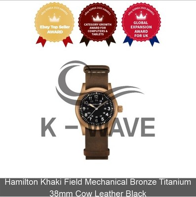 Hamilton Khaki Field Mechanical Bronze Titanium 38mm Cow Leather Black